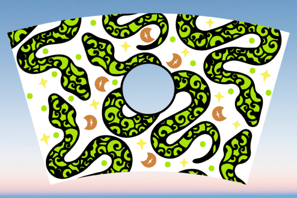 Boho Moon Snake Starbucks Cup Wrap SVG