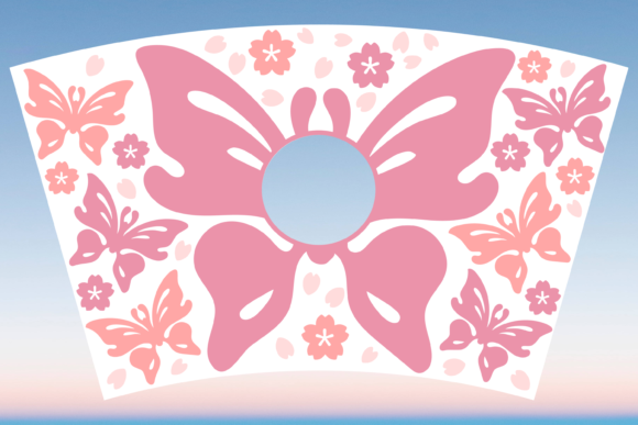 Butterfly Cherry Blossoms Starbucks SVG