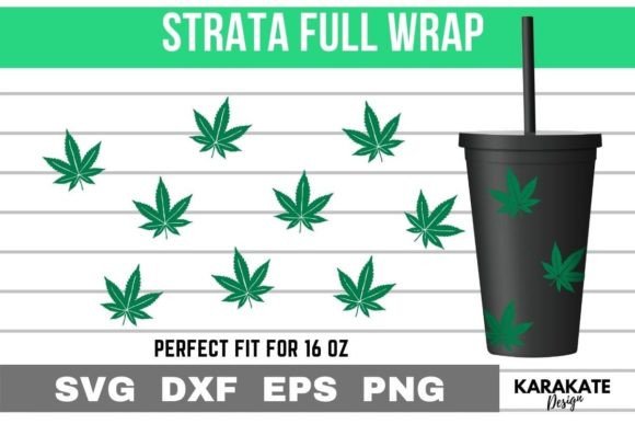 Cannabis, 16 Oz Strata Cup Wrap SVG