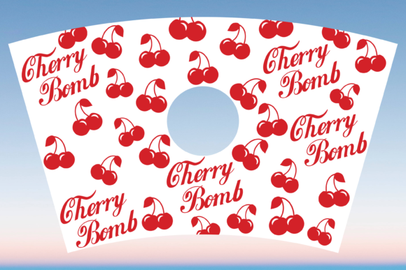 Cherry Bomb Retro Starbucks Cup Wrap SVG