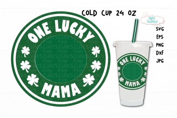 Cold Cup Ring 24 Oz, One Lucky Mama SVG
