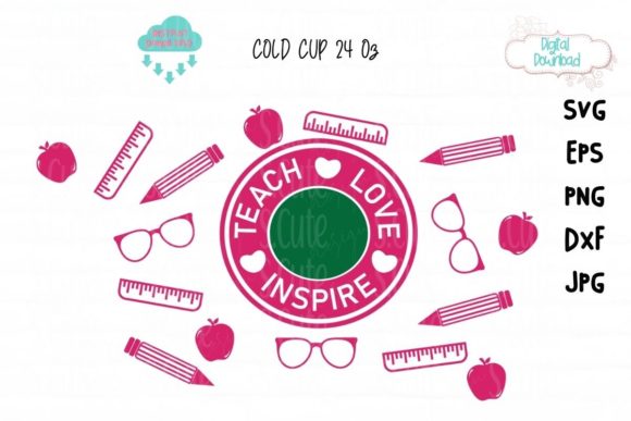 Cold Cup Ring SVG: Teach Love Inspire