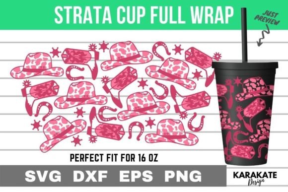 Cowgirl, 16 Oz Strata Cup Wrap SVG