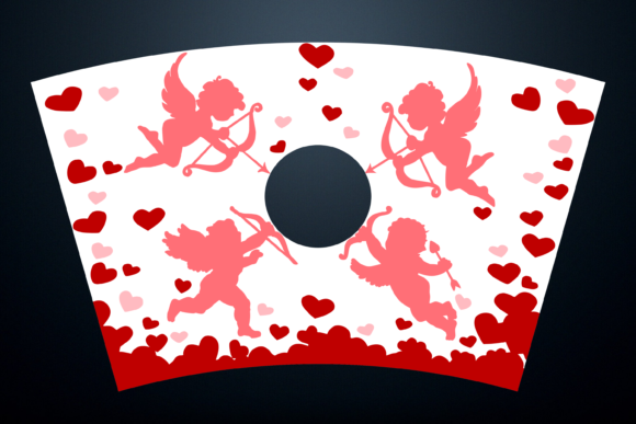 Cupid Hearts 24oz Venti Cup Wrap SVG