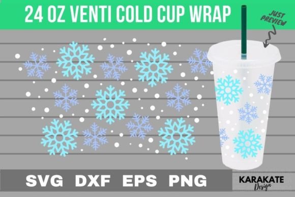 Cute Snow, 24 Oz Venti Cup Wrap SVG