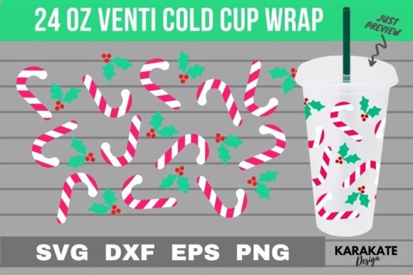 Cute Xmas 24 Oz Venti Cup Wrap SVG