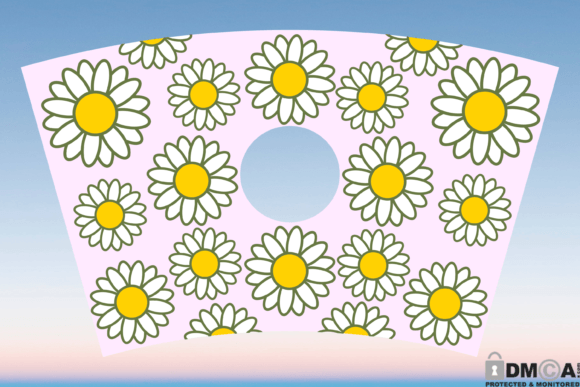 Daisy Flower Starbucks Cup Wrap SVG