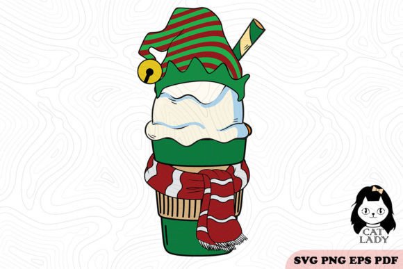 ELF Coffee Cup Christmas SVG PNG