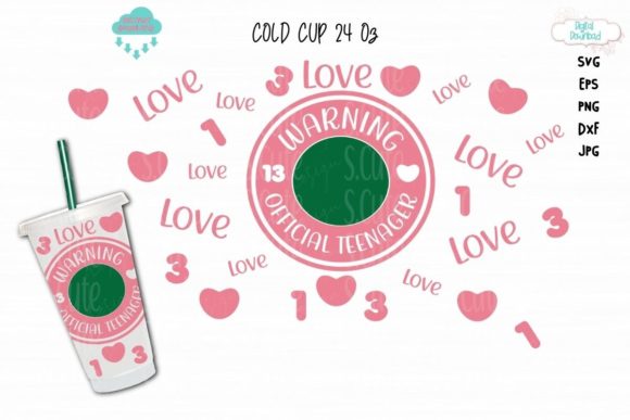 Full Wrap Cup 24 Oz, Official Teenager