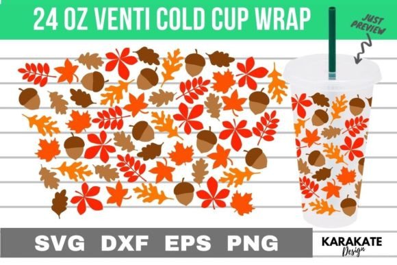 Hello Autumn 24 Oz Venti Cup Wrap SVG