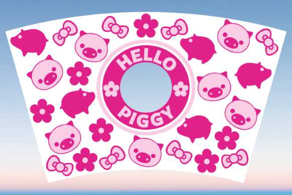 Hello Piggy Funny Starbucks Cup Wrap SVG