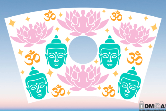 Lotus Buddha Boho Starbucks Cup Wrap SVG