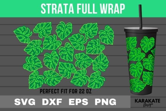 Monstera, 22 Oz Strata Cup Wrap SVG