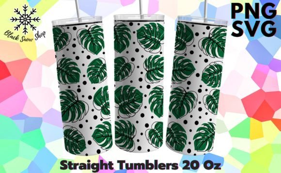 Monstera Tumbler Wrap SVG