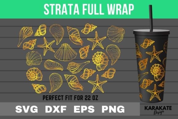 Ocean Shell, 22 Oz Strata Cup Wrap SVG