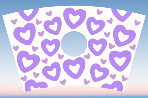 Purple Hearts Starbucks Cup Wrap SVG