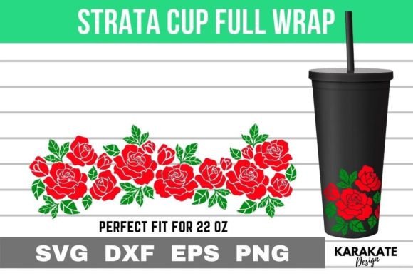 Rose Leaf, 22 Oz Strata Cup Wrap SVG