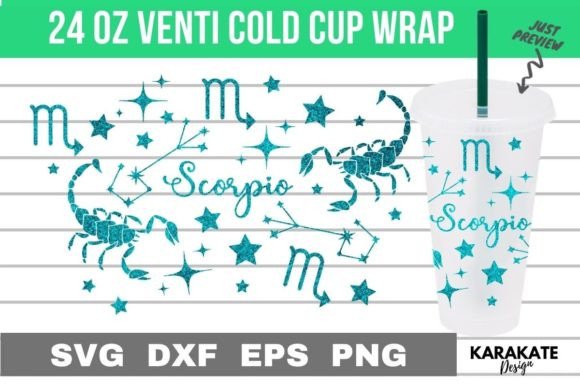 Scorpio Zodiac Venti Cup Wrap SVG