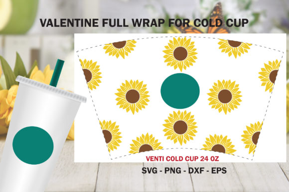 Sunflower Full Wrap Venti Cold Cup 24oz.