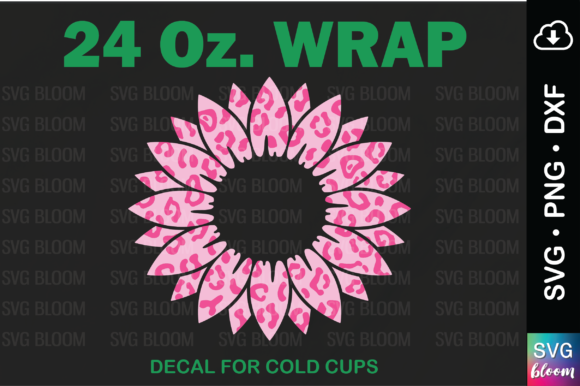 Sunflower Leopard 24oz. Tumbler Wrap SVG