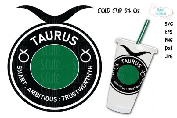 Taurus Cup Ring SVG for Venti 24 Oz