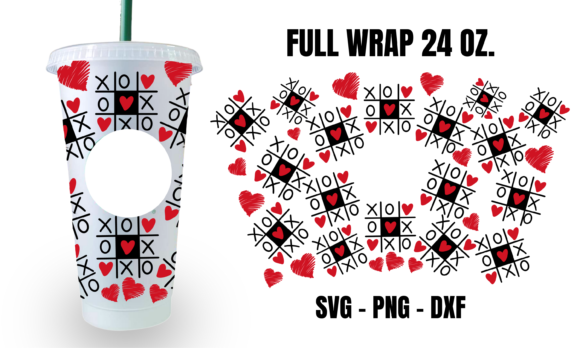 Tic Tac Toe Starbucks Cup Wrap Svg