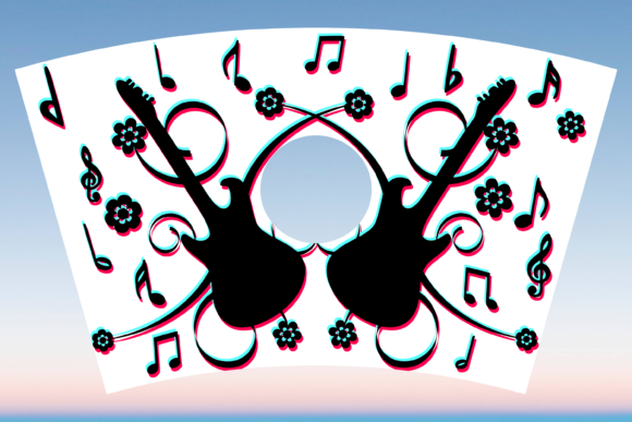 Tiktok Guitar Starbucks Cup Wrap SVG