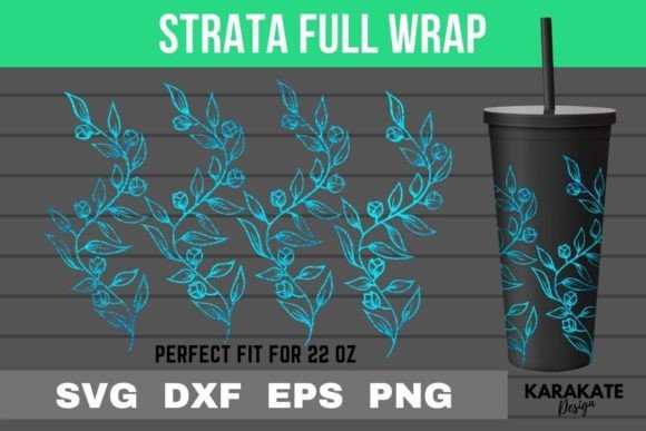 Vine Flower, 22 Oz Strata Cup Wrap SVG