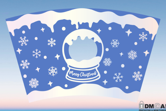 Winter Snow Globe Starbucks Cup Wrap SVG