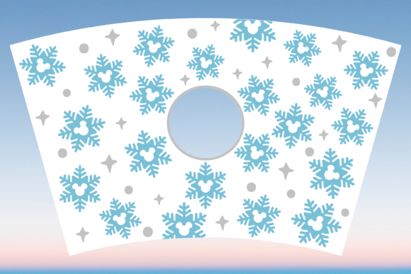 Winter Snowflakes Starbucks Cup Wrap SVG
