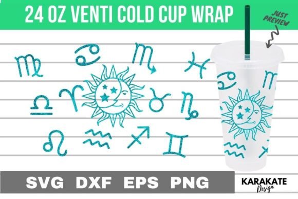 Zodiac Symbol Venti Cup Wrap SVG